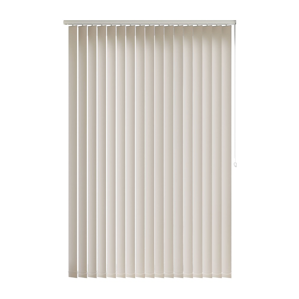 Stone: The Fabric Box Vertical Blinds Arona Stone