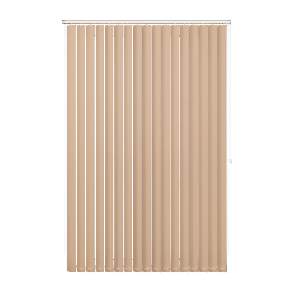 Cashew: The Fabric Box Vertical Blinds Bella Cashew