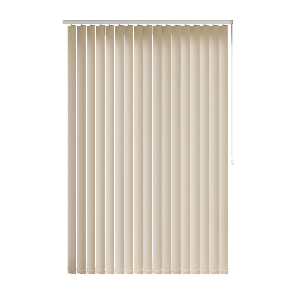 Brulee: The Fabric Box Vertical Blinds Arona Brulee