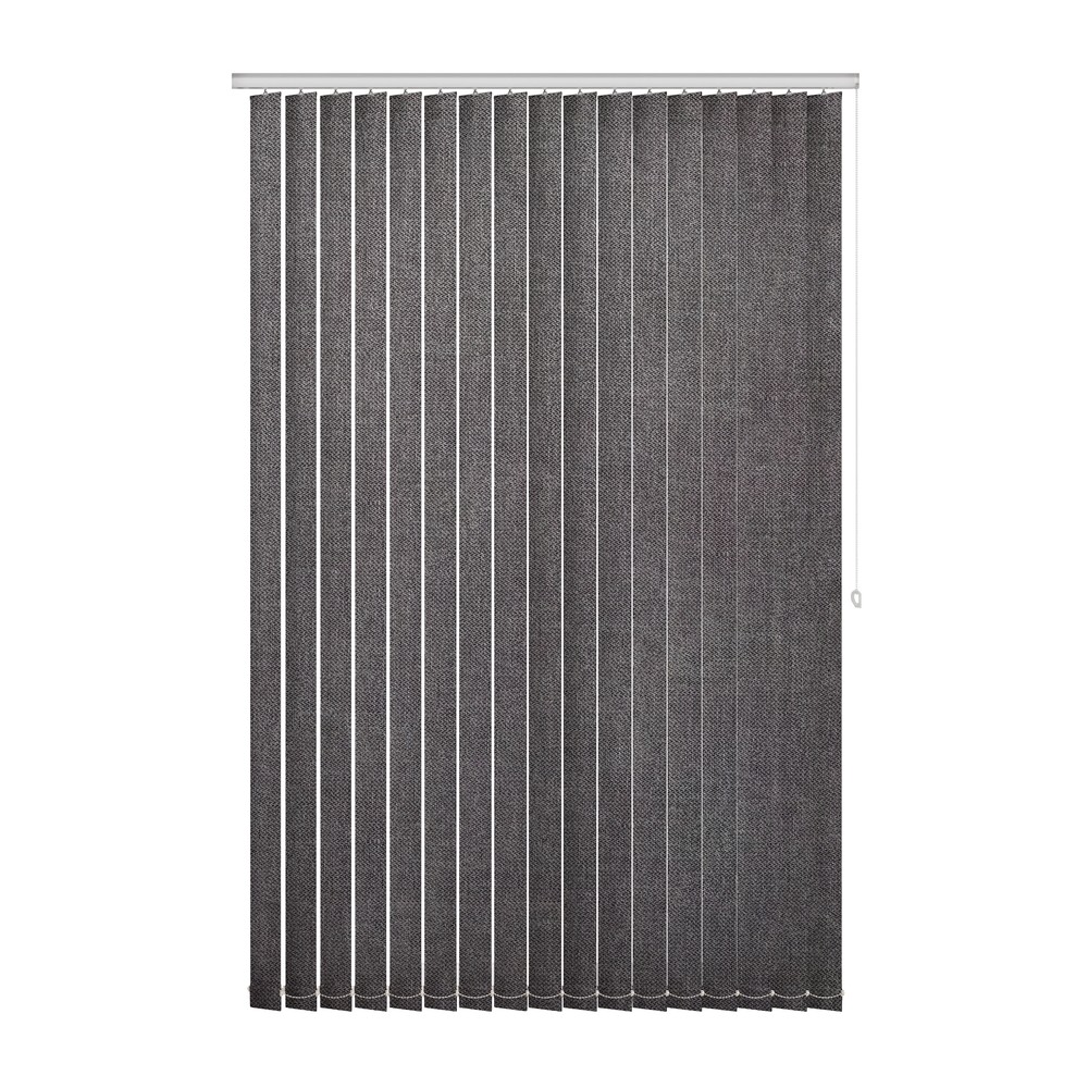 Midnight: The Fabric Box Vertical Blinds Hanson Midnight
