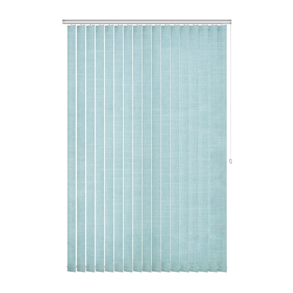 Sky: The Fabric Box Vertical Blinds Hayworth Sky
