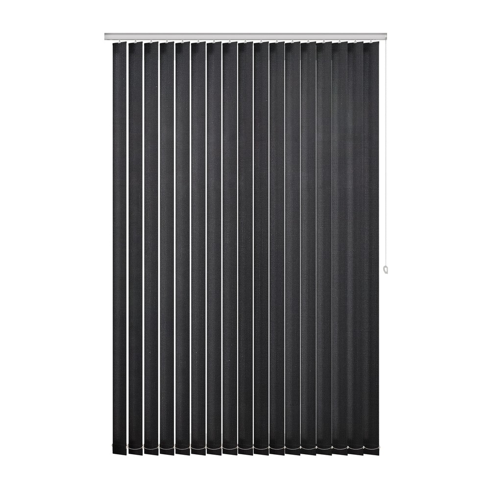 Midnight: The Fabric Box Vertical Blinds Hayden Midnight