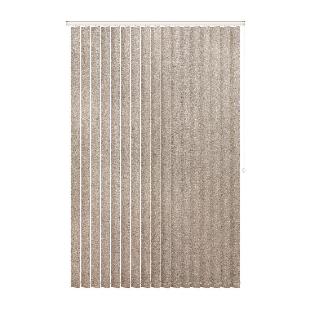 Brulee: The Fabric Box Vertical Blinds Glimpse Brulee