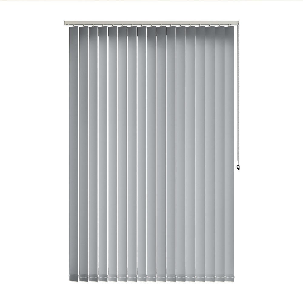 Grey Whisper: The Fabric Box Vertical Blinds Splash Grey Whisper